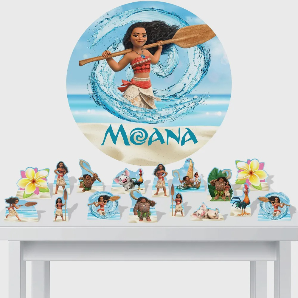 Festa Moana Baby Enfeite Redondo Decoração Mesa Ou Parede