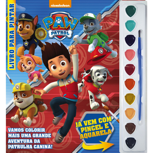 Livro Aquarela Para Pintar Patrulha Canina Paw Patrol