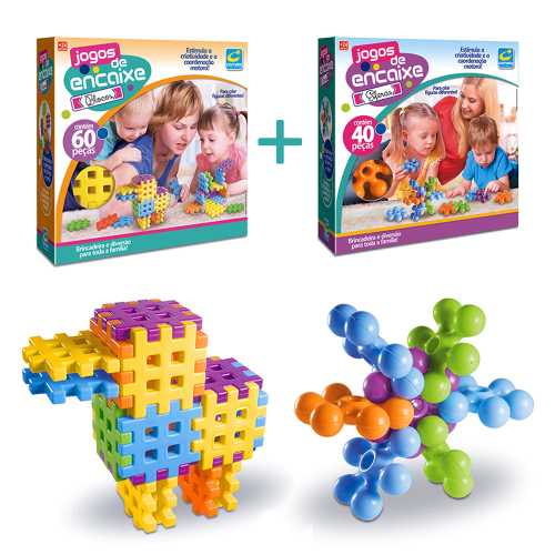 Kit com 2 Jogos De Encaixe Didático - Blocos e Esferas - Brinquedo de Montar  em Promoção na Americanas