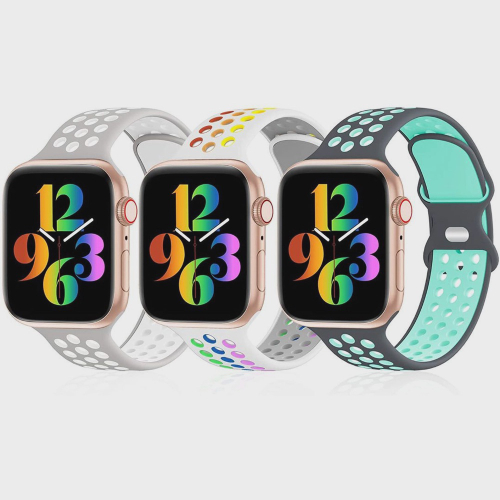 Kit 5 Pulseiras de silicone esportivas compatíveis com Apple Watch de 45mm  44mm, 42mm, 41mm 40mm, 38mm compatíveis com iWatch Series 8/7/6/5/4/3/2/1  em Promoção na Americanas