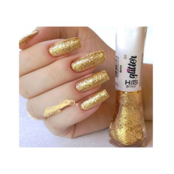 Esmalte De Unha Hits Glitter Cor Dourado Berlim 8ml Menor preço em Esmalte De Unha Hits Glitter Cor Dourado Berlim 8ml