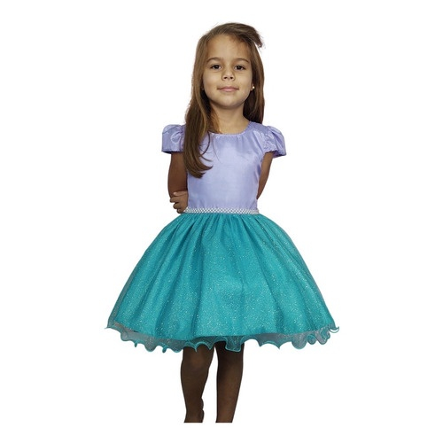 Vestido Infantil de Festa Pequena Sereia Fantasia em Promoção na