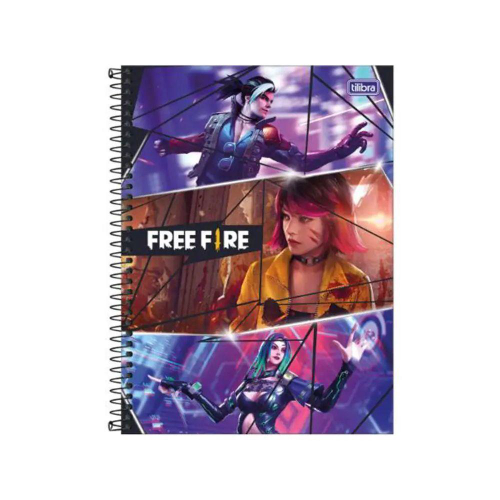 Caderno Espiral Univ. Capa Dura 1 Matéria 80 Fls Free Fire Tilibra na  Papelaria Art Nova