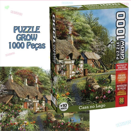 Quebra-Cabeça Puzzle Grow 1000 peças Casa no Lago - Quebra-Cabeça