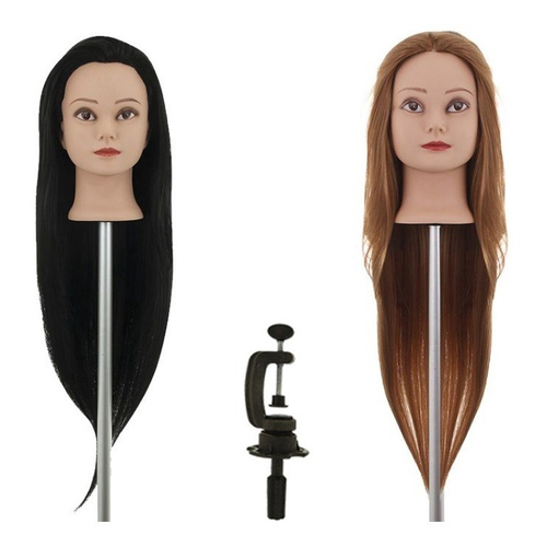 Boneca conjunto de maquiagem de cabelo cosmético boneca com secador de  cabelo cabeça de boneca brinquedo