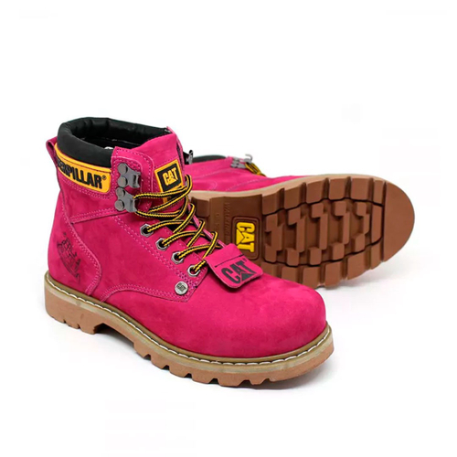 BOTA CATERPILLAR FEMININA COM DETALHES ROSA