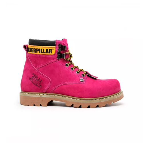 Bota caterpillar botina couro rosa em Promoção na Americanas