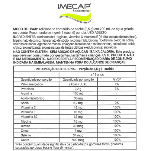 Imecap Rejuvenescedor Col Geno Hidrolisado Verisol Em Promo O Na Americanas