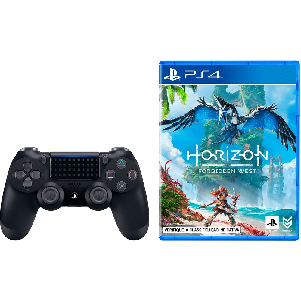 Controle Sem Fio Dualshock 4 Preto + Game Horizon Zero Dawn Complete Edition  Hits - PS4 em Promoção na Americanas