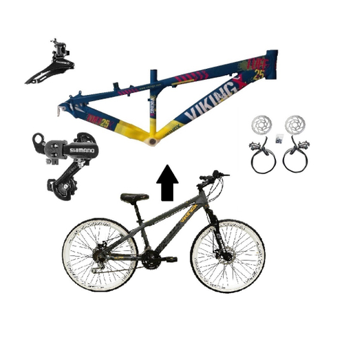 Bicicleta Vikingx TUFF25/30 Freio a disco Aro 26 21V Preto Azul VikingX no  Shoptime