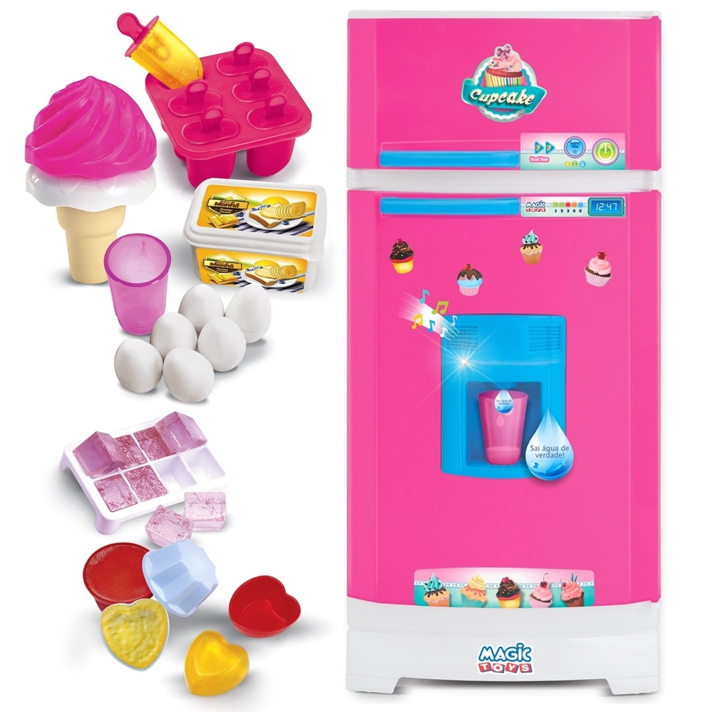 Geladeira Gela Sorvetinho Brinquedo Interativo C/ Dispenser