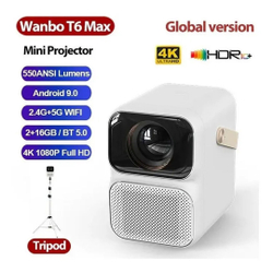 Projetor/ Datashow Xiaomi Wanbo T6 Max 4k Full Hd 550ansi Menor preço em Projetor/ Datashow Xiaomi Wanbo T6 Max 4k Full Hd 550ansi