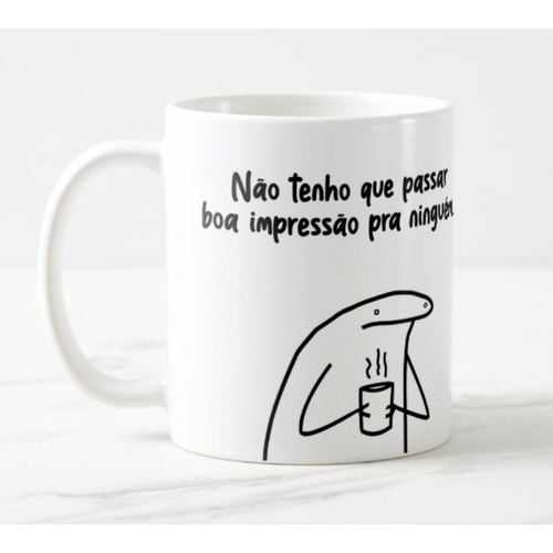 Caneca De Porcelana Meme/Sticker bonecos palito flork, não toque