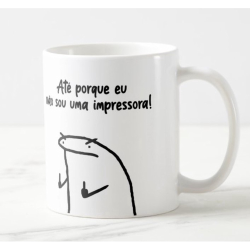 Caneca Meme Flork Boneco Palito Com Café Sem Café