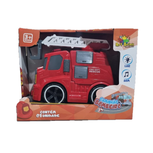 Brinquedo Infantil Caminhao Bombeiro Com Som e Luz Art Brink