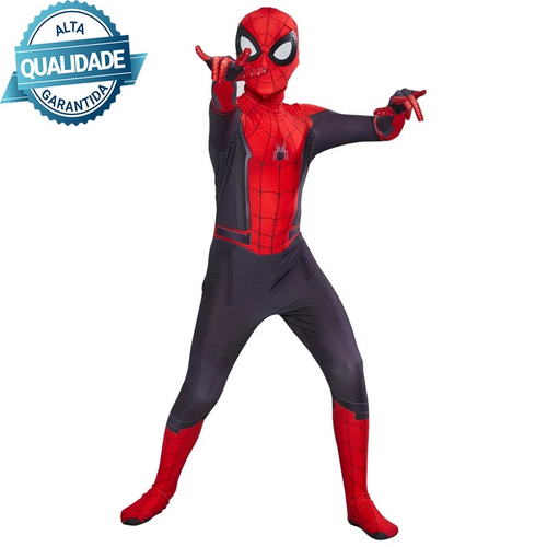 Fantasia Cosplay Heróis Masculina Homem Aranha Traje Longe de Casa Fil