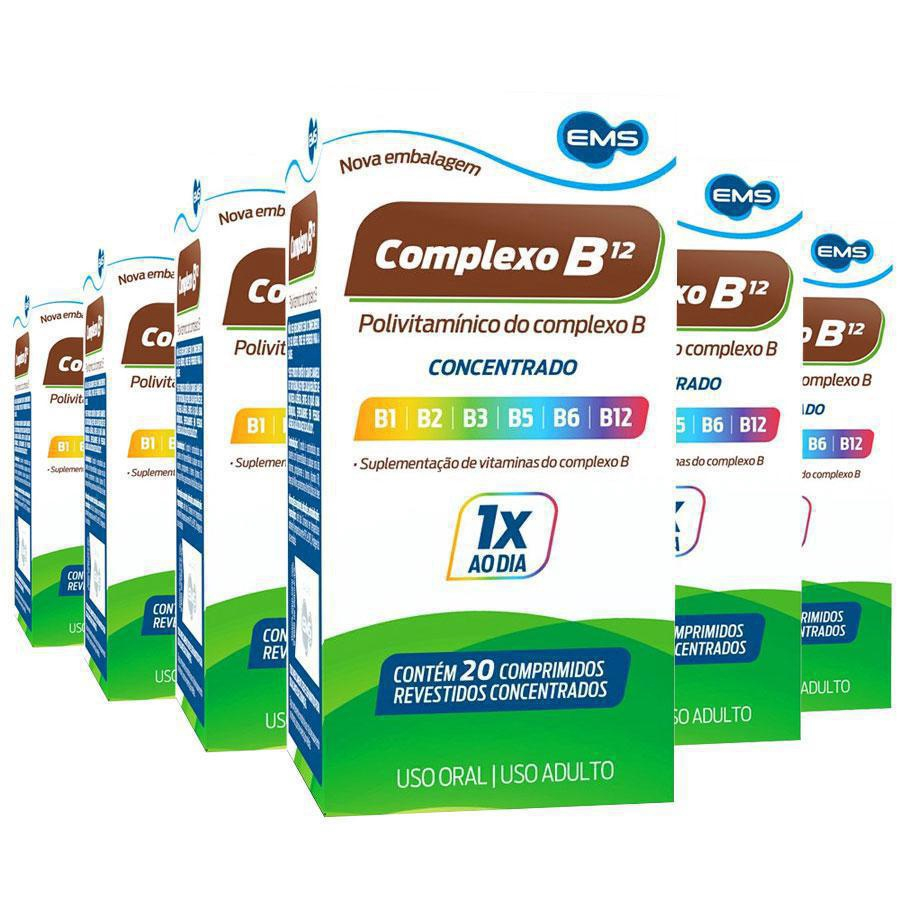 Kit 6 Complexo B Concentrado Com 20 Comprimidos Cada Ems Em Promoção Na ...