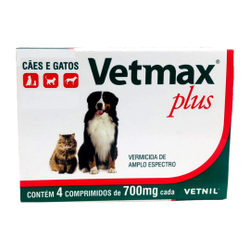 Vermifugo p/ cães e Gatos c/ 4 Comprimido Vetmax Plus 700mg é boa?