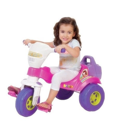 Motoca Triciclo Infantil Tico Bichos Rosa Menina Magic Toys em