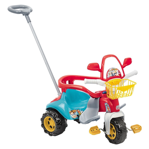 Triciclo Velotrol Motoca Infantil Empurrador Dino Azul