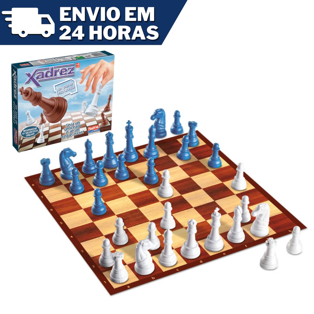 Jogo De Xadrez 32 Peças + Tabuleiro Estratégia Concentração no Shoptime