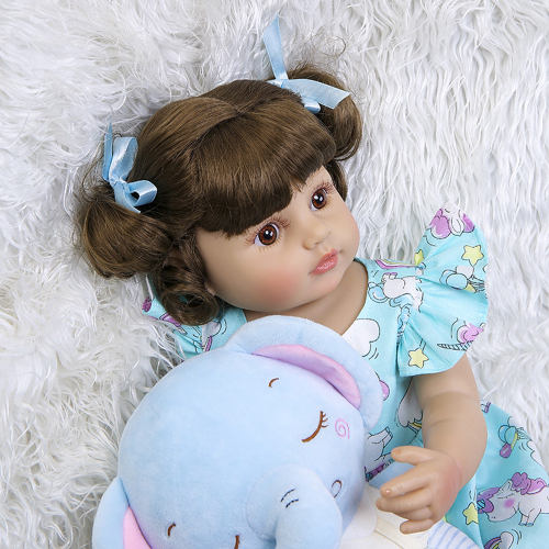 Brastoy Boneca Bebê Reborn Silicone Menina Elefantinho 55cm Sofia Olhos  Castanho em Promoção na Americanas