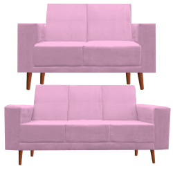Conjunto namoradeira Sofá 2 & 3 Lugares Arezzo Rosa é boa?