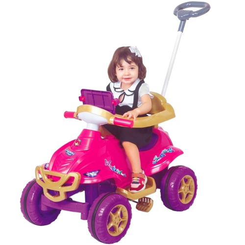 Motoca Triciclo Infantil Tico Bichos Rosa Menina Magic Toys em