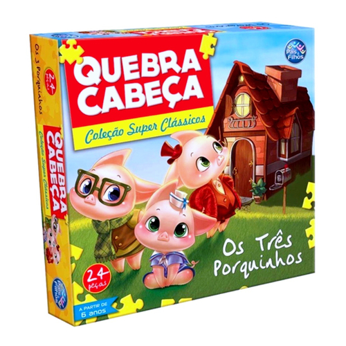 Cubos Quebra-Cabeças Os Três Porquinhos + História