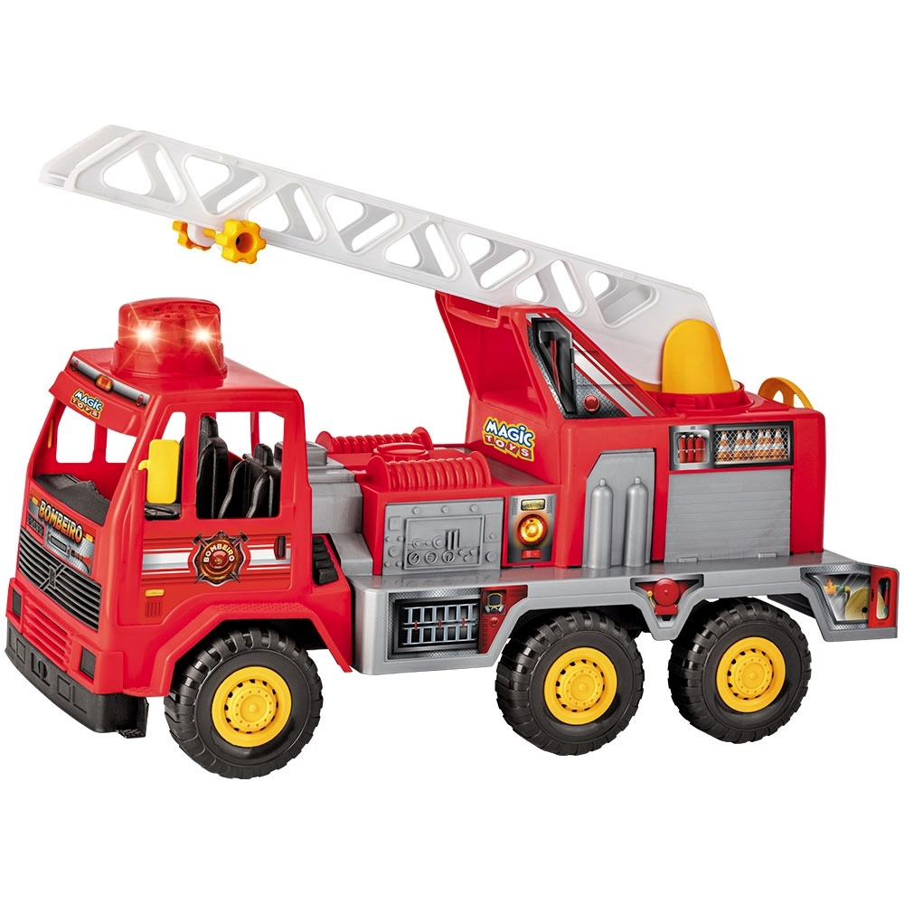 Caminhão Brinquedo Bombeiro Fire c/ Som E Luz - Magic Toys no Shoptime