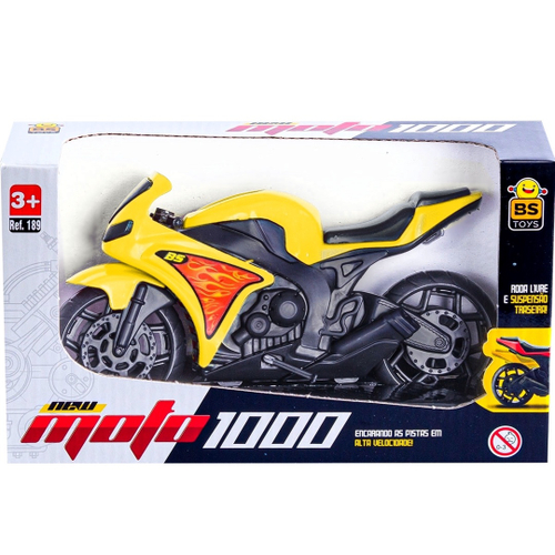 Kit 4 Moto Esportiva de Brinquedo 19cm Super Moto 1000 Brinquedo