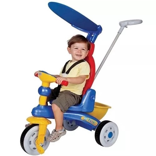 Triciclo Infantil Empurrador Motoca c/ Som E Luz Fit Trike em