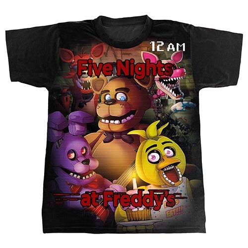 Camiseta Tradicional Fnaf Five Night At Freddys Filme