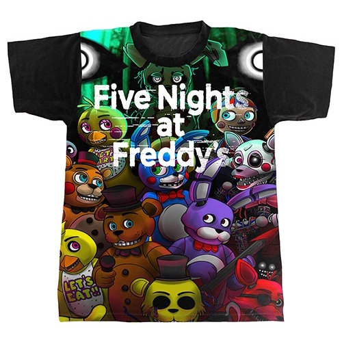 Blusa Camiseta Manga Longa 10 Five Nights at Freddy's Jogo