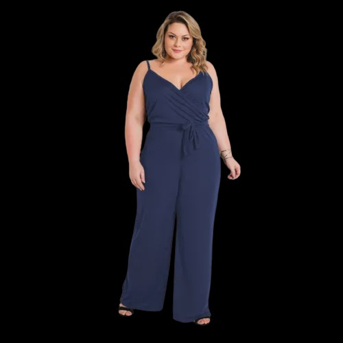 Macacão plus sale size azul marinho