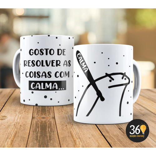 Caneca Flork Meme Gosto De Resolver As Coisas Com Calma