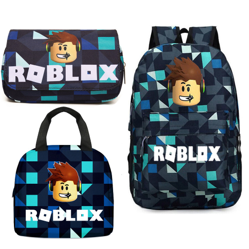 Conjunto de mochila e lancheira para estudantes de desenho animado Roblox -  Escorrega o Preço