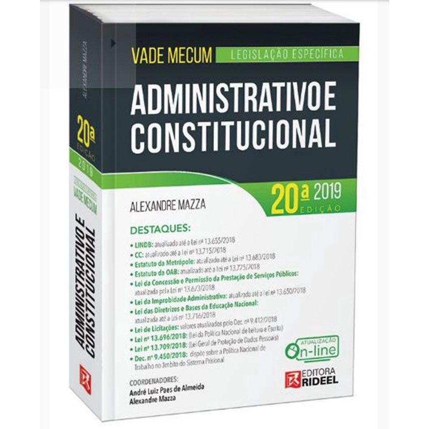 Vade Mecum Administrativo E Constitucional - 20 Ed. Em Promoção Na ...