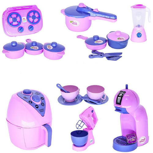 Menina Cozinha Infantil Eletro Jogo Panela Microondas 18pç - Click Compras  Na Internet®