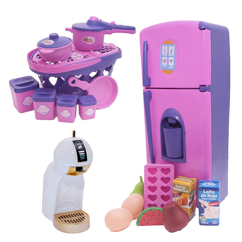 Menina Cozinha Infantil Eletro Jogo Panela Microondas 18pç - Click Compras  Na Internet®