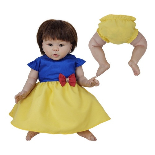 Roupa - vestido e fralda para boneca bebê newborn Divertoys