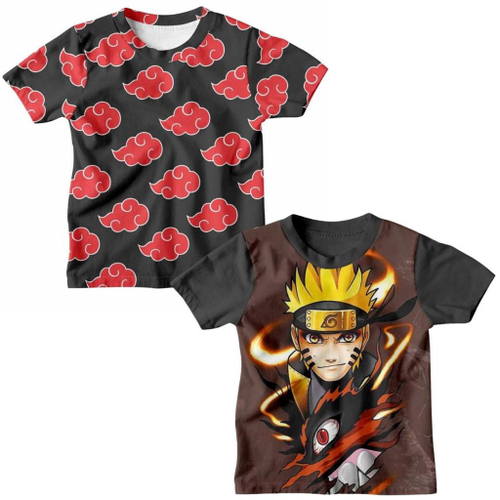 Camiseta masculina Nuvem Akatsuki Anime Naruto Arte Camisa Blusa