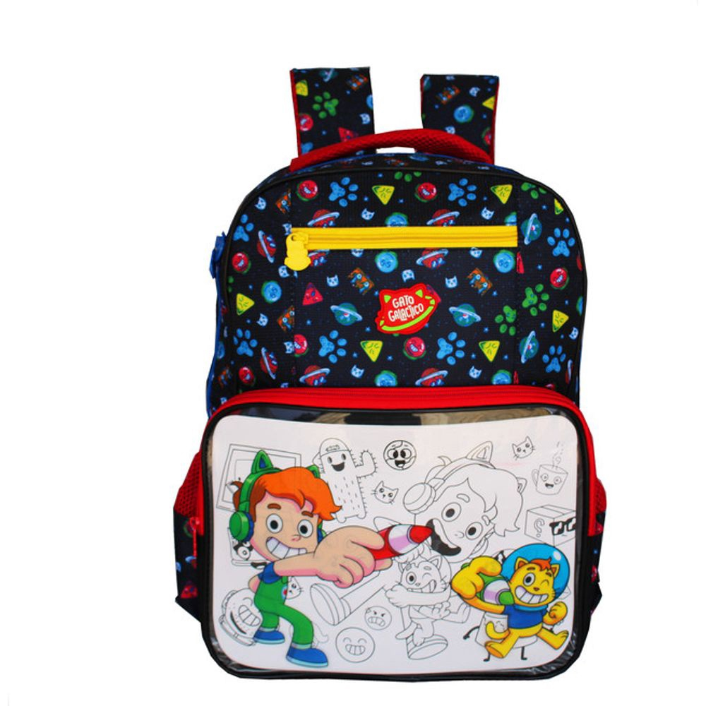 Mochila Escolar Infantil Oficial r Gato Galáctico