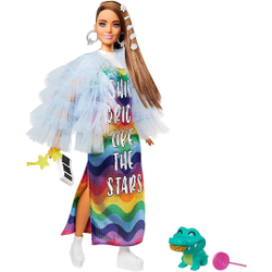 Boneca Barbie Extra com Animal de Estimação - Jaqueta com Babados Gyj78 Menor preço em Boneca Barbie Extra com Animal de Estimação - Jaqueta com Babados Gyj78