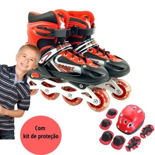 Patins Infantil Menina Quad Roller Skate Ajustável 4 Rodas