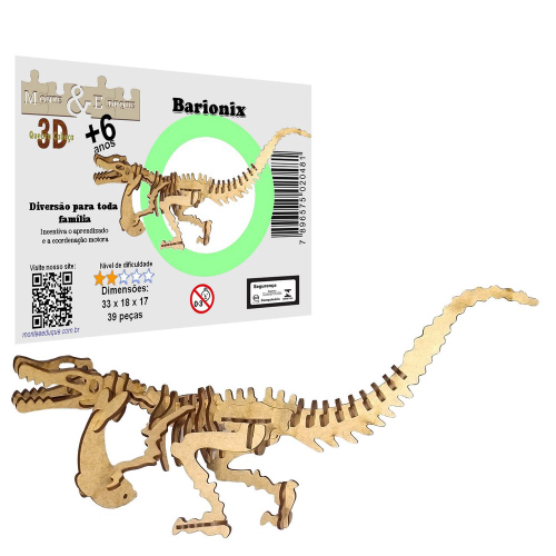 Dimetrodonte, Dinossauro 3D de Madeira