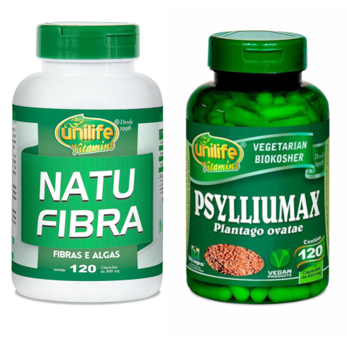 Kit Psylliumax E Natu Fibra Fibras E Algas Unilife Em Promoção ...