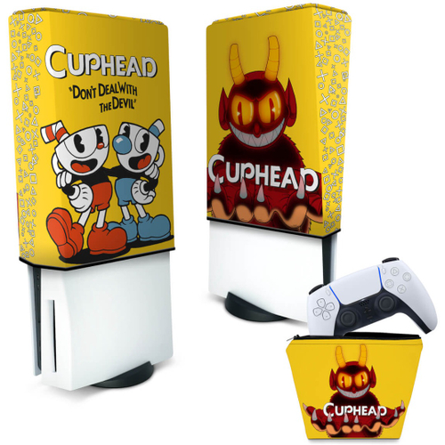 Capa PS5 Anti Poeira e Case Controle - Cuphead em Promoção na