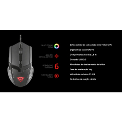 Mouse gamer trust gav GXT101 4800DPI Menor preço em Mouse gamer trust gav GXT101 4800DPI