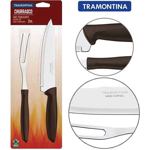 Jogo Trinchante 2 Pc Churrasco Tramontina - Kit Churrasco